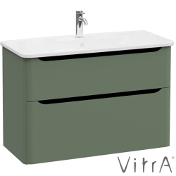 Vitra - Vitra Integra Round Çift Çekmeceli Lavabo Dolabı, Ayaksız, 100 cm, Mat Yeşil - 69992