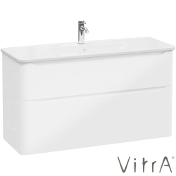 Vitra - Vitra Integra Round Çift Çekmeceli Lavabo Dolabı, Ayaksız, 120 cm, Parlak Beyaz - 69996