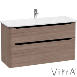 Vitra - Vitra Integra Round Çift Çekmeceli Lavabo Dolabı, Ayaksız, 120 cm, Moka Meşe - 70003