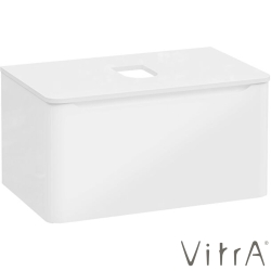 Vitra - Vitra Integra Round Tek Çekmeceli Çanak Lavabo Uyumlu Lavabo Dolabı, Parlak Beyaz, 80 cm (Çanak Lavabo Hariç-Armatür Deliksiz) - 70041