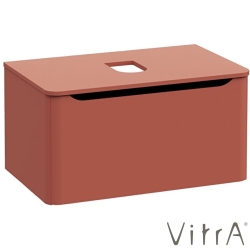 Vitra - Vitra Integra Round Tek Çekmeceli Çanak Lavabo Uyumlu Lavabo Dolabı, Mat Kırmızı, 80 cm (Çanak Lavabo Hariç-Armatür Deliksiz) - 70045