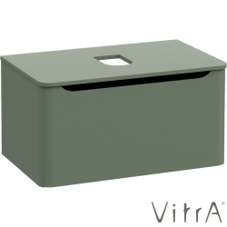 Vitra - Vitra Integra Round Tek Çekmeceli Çanak Lavabo Uyumlu Lavabo Dolabı, Mat Yeşil, 80 cm (Çanak Lavabo Hariç-Armatür Deliksiz)