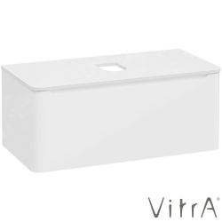 Vitra - Vitra Integra Round Tek Çekmeceli Çanak Lavabo Uyumlu Lavabo Dolabı, Parlak Beyaz, 100 cm (Çanak Lavabo Hariç-Armatür Deliksiz) - 70050