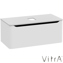 Vitra - Vitra Integra Round Tek Çekmeceli Çanak Lavabo Uyumlu Lavabo Dolabı, Mat Açık Gri, 100 cm (Çanak Lavabo Hariç-Armatür Deliksiz) - 70056