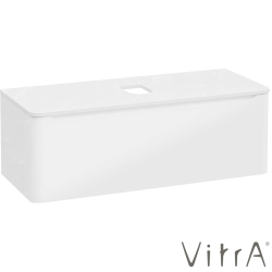 Vitra - Vitra Integra Round Tek Çekmeceli Çanak Lavabo Uyumlu Lavabo Dolabı, Parlak Beyaz, 120 cm (Çanak Lavabo Hariç-Armatür Deliksiz) - 70059