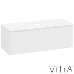 Vitra - Vitra Integra Round Tek Çekmeceli Çanak Lavabo Uyumlu Lavabo Dolabı, Mat Beyaz, 120 cm (Çanak Lavabo Hariç-Armatür Deliksiz) - 70060