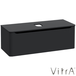 Vitra - Vitra Integra Round Tek Çekmeceli Çanak Lavabo Uyumlu Lavabo Dolabı, Mat Grafit, 120 cm (Çanak Lavabo Hariç-Armatür Deliksiz) - 70061