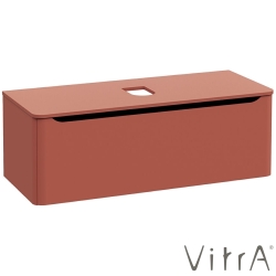Vitra - Vitra Integra Round Tek Çekmeceli Çanak Lavabo Uyumlu Lavabo Dolabı, Mat Kırmızı, 120 cm (Çanak Lavabo Hariç-Armatür Deliksiz) - 70063