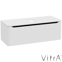 Vitra - Vitra Integra Round Tek Çekmeceli Çanak Lavabo Uyumlu Lavabo Dolabı, Mat Açık Gri, 120 cm (Çanak Lavabo Hariç-Armatür Deliksiz) - 70065
