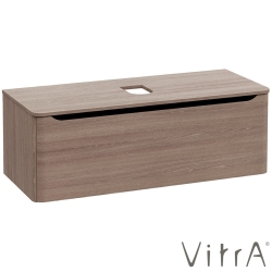 Vitra - Vitra Integra Round Tek Çekmeceli Çanak Lavabo Uyumlu Lavabo Dolabı, Moka Meşe, 120 cm (Çanak Lavabo Hariç-Armatür Deliksiz) - 70066