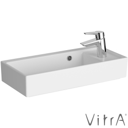 Vitra - Vitra ArchiPlan Sağdan Armatür Delikli Dar Lavabo, 60x28 cm, VitraClean