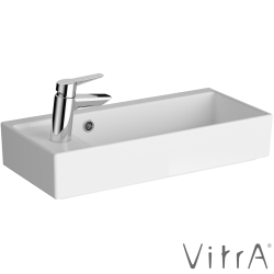 Vitra - Vitra ArchiPlan Soldan Armatür Delikli Dar Lavabo, 60x28 cm, VitraClean