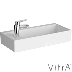 Vitra - Vitra ArchiPlan Soldan Armatür Delikli Dar Lavabo, 60x28 cm, VitraClean