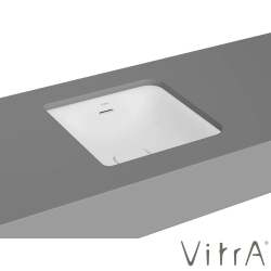 Vitra - VitrA Metropole Kare Tezgah Altı Lavabo, 40 cm, Mat Beyaz, VitrAClean