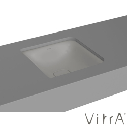 Vitra - Vitra Metropole Kare Tezgah Altı Lavabo, 40 cm, Mat Taş Gri, VitraClean - 7533B476-1083