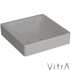 Vitra - Vitra Metropole Kare Çanak Lavabo, 40 cm, Mat Taş Gri, VitraClean - 7533B476-1398