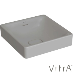 Vitra - Vitra Metropole Kare Çanak Lavabo, 40 cm, Mat Taş Gri, VitraClean