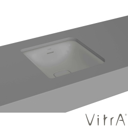 Vitra - Vitra Metropole Kare Tezgah Altı Lavabo, 40 cm, Mat Taş Gri, VitraClean