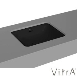 Vitra - Vitra Metropole Dikdörtgen Tezgah Altı Lavabo, 50 cm, Mat Siyah, VitraClean