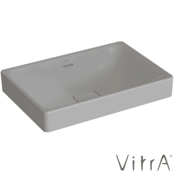 Vitra - Vitra Metropole Dikdörtgen Çanak Lavabo, 60 cm, Mat Taş Gri, VitraClean