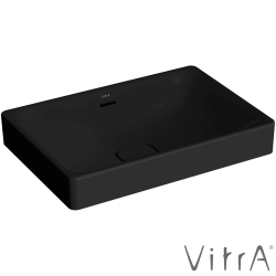 Vitra - Vitra Metropole Dikdörtgen Çanak Lavabo, 60 cm, Mat Siyah, VitraClean