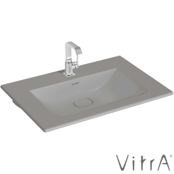 Vitra - Vitra Metropole Etajerli Lavabo, 80 cm, Mat Taş Gri, VitraClean