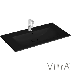 Vitra - Vitra Metropole Etajerli Lavabo, 100 cm, Mat Siyah, VitraClean