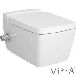 Vitra - VitrA Metropole Rim-ex Kanalsız Asma Klozet, VitrAfresh Deterjan Hazneli ve Entegre Termostatik Ara Musluklu - 7672B403-7212