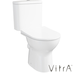 Vitra - Vitra S20 Round SmoothFlush Kanalsız Arkası Açık Takım Klozet, 63 cm