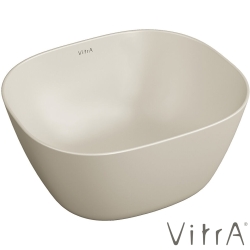 Vitra - Vitra Plural Kare Yüksek Çanak Lavabo, 45 cm, Mat Kum Beji, VitraClean - 7811B422-0016