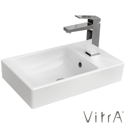 Vitra - Vitra Integra Square Sağdan Armatür Delikli Kompakt Lavabo, 45x28 cm - 7892B003-0029