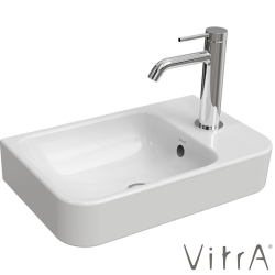 Vitra - Vitra Integra Round Sağdan Armatür Delikli Kompakt Lavabo, 45x28 cm - 7898B003-0029
