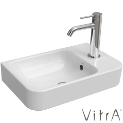 Vitra - VitrA Integra Round Sağdan Armatür Delikli Kompakt Lavabo, 45x28 cm - 7898L003-0029