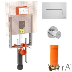 Vitra - VitrA Gömme Rezervuar Seti (Gömme Rezervuar + Stop Valf + Parlak Krom Panel)
