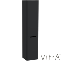 Vitra - Vitra Integra Round Çift Kapaklı Çamaşır Sepetli Boy Dolabı, Mat Grafit (Sağ) - 80011