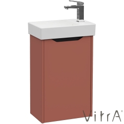 Vitra - Vitra Integra Square Lavabo Dolabı, 45 cm, Kapaklı, Mat Kırmızı, Sağ - 80070