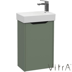 Vitra - Vitra Integra Square Lavabo Dolabı, 45 cm, Kapaklı, Mat Yeşil, Sağ - 80071