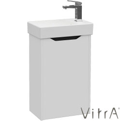 Vitra - Vitra Integra Square Lavabo Dolabı, 45 cm, Kapaklı, Mat Açık Gri, Sağ - 80072