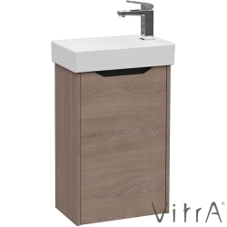 Vitra - Vitra Integra Square Lavabo Dolabı, 45 cm, Kapaklı, Moka Meşe, Sağ - 80073