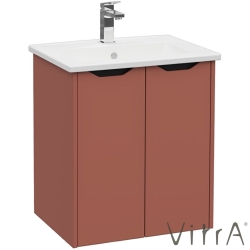 Vitra - Vitra Integra Square Kapaklı Lavabo Dolabı, Ayaksız, 60 cm, Mat Kırmızı - 80079