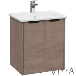 Vitra - Vitra Integra Square Kapaklı Lavabo Dolabı, Ayaksız, 60 cm, Moka Meşe - 80082