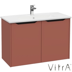 Vitra - Vitra Integra Square Kapaklı Lavabo Dolabı, Ayaksız, 100 cm, Mat Kırmızı - 80097
