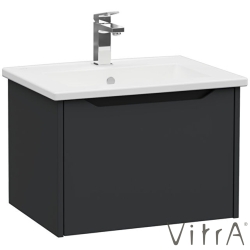 Vitra - Vitra Integra Square Tek Çekmeceli Lavabo Dolabı, Ayaksız, 60 cm, Mat Grafit - 80131
