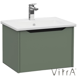 Vitra - Vitra Integra Square Tek Çekmeceli Lavabo Dolabı, Ayaksız, 60 cm, Mat Yeşil - 80134