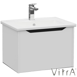 Vitra - Vitra Integra Square Tek Çekmeceli Lavabo Dolabı, Ayaksız, 60 cm, Mat Açık Gri - 80135