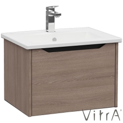 Vitra - Vitra Integra Square Tek Çekmeceli Lavabo Dolabı, Ayaksız, 60 cm, Moka Meşe - 80136