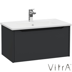 Vitra - Vitra Integra Square Tek Çekmeceli Lavabo Dolabı, Ayaksız, 80 cm, Mat Grafit - 80140