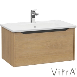 Vitra - Vitra Integra Square Tek Çekmeceli Lavabo Dolabı, Ayaksız, 80 cm, Altın Meşe - 80141