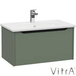 Vitra - Vitra Integra Square Tek Çekmeceli Lavabo Dolabı, Ayaksız, 80 cm, Mat Yeşil - 80143