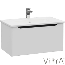 Vitra - Vitra Integra Square Tek Çekmeceli Lavabo Dolabı, Ayaksız, 80 cm, Mat Açık Gri - 80144